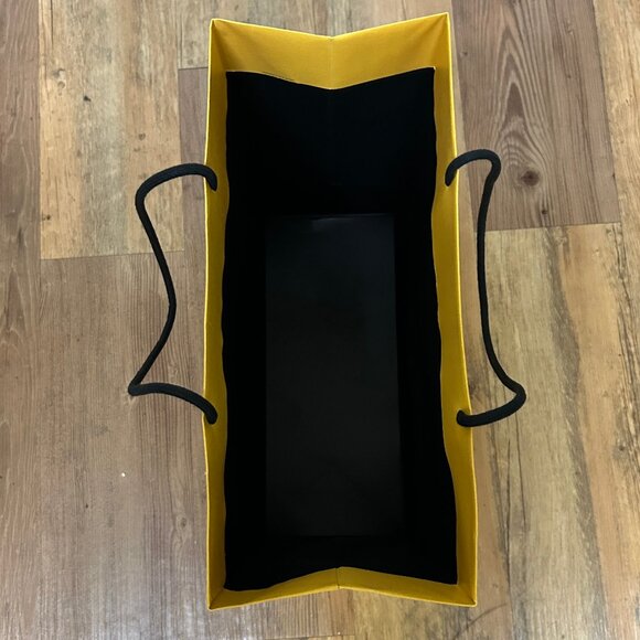 Fendi Yellow Paper Shopping Bag 13x14x5.5 Inch, Soft Rope Handles - Picture 5 of 6